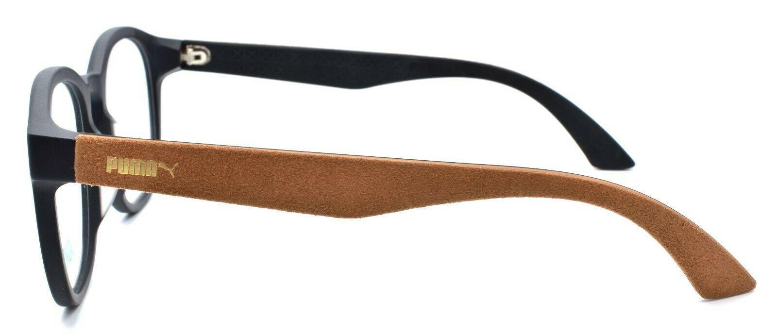 3-PUMA PU0043OA 007 Unisex Eyeglasses Frames 53-20-140 Black w/ Brown Suede-889652015224-IKSpecs