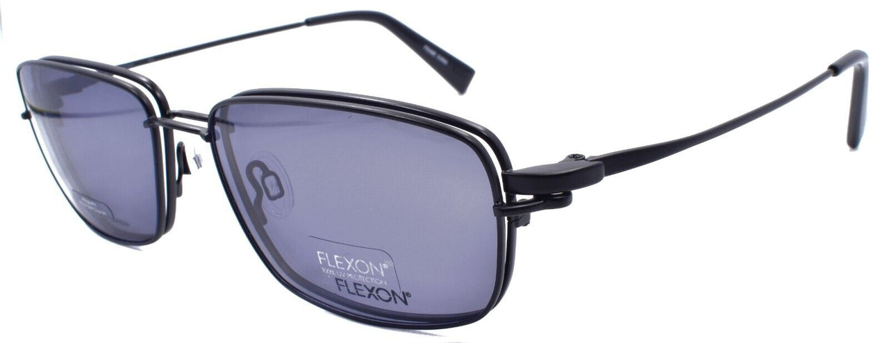 1-Flexon FLX 907 MAG 001 Men's Eyeglasses Black 56-18-145 + Clip On Sunglasses-883900203708-IKSpecs
