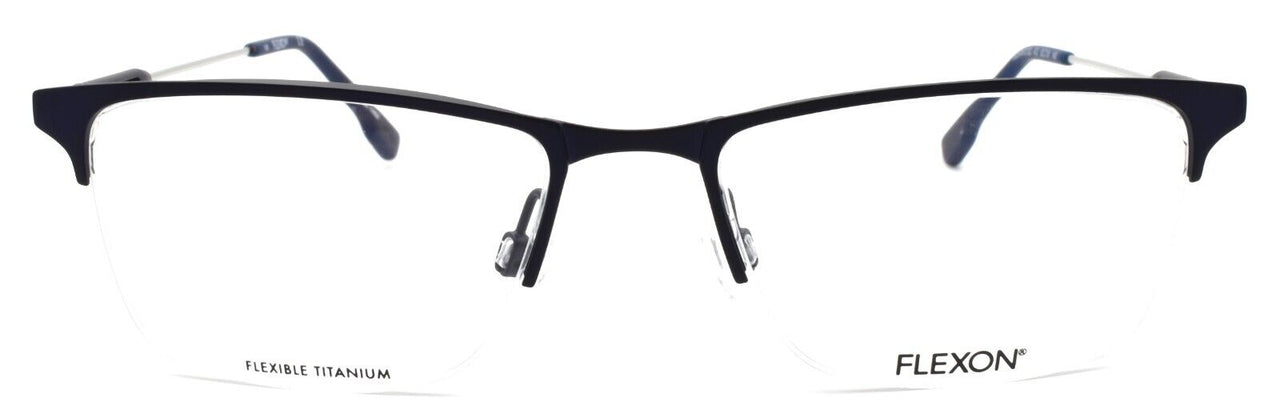 2-Flexon E1122 412 Men's Eyeglasses Half-rim Navy 53-18-145 Flexible Titanium-883900205337-IKSpecs