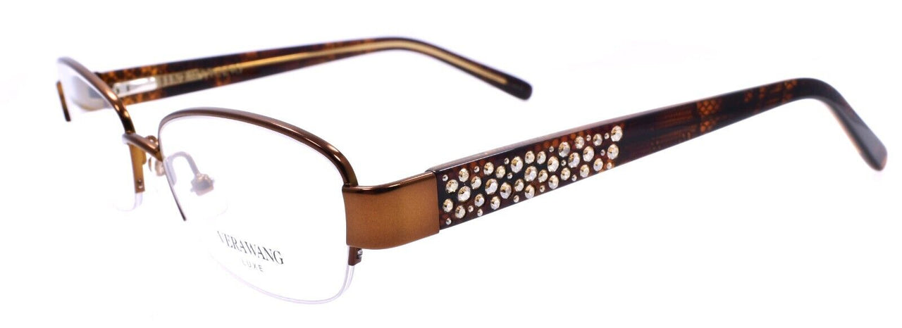 Vera Wang Valrae BR Women's Eyeglasses Half-rim 51-17-130 Brown w/ Crystals