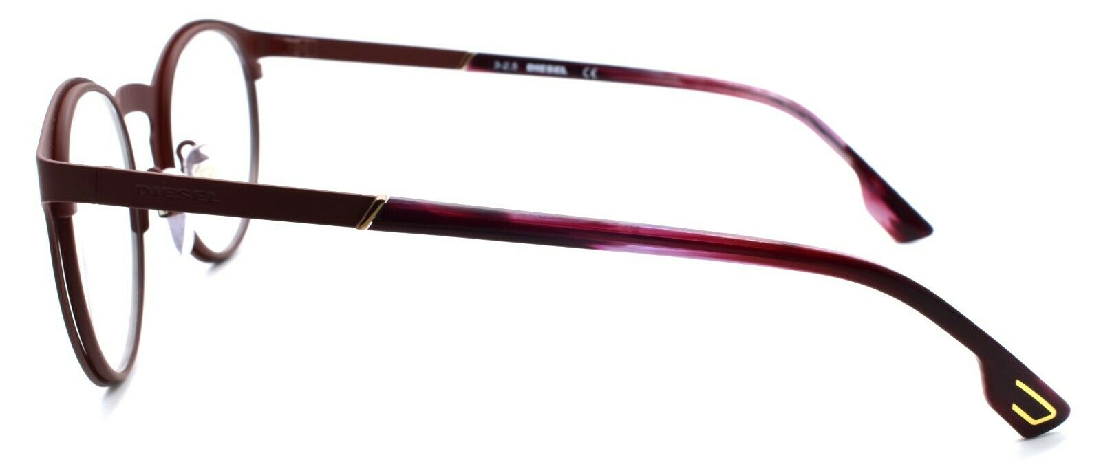 3-Diesel DL5200 079 Eyeglasses Frames Round 48-23-145 Matte Burgundy-664689765430-IKSpecs
