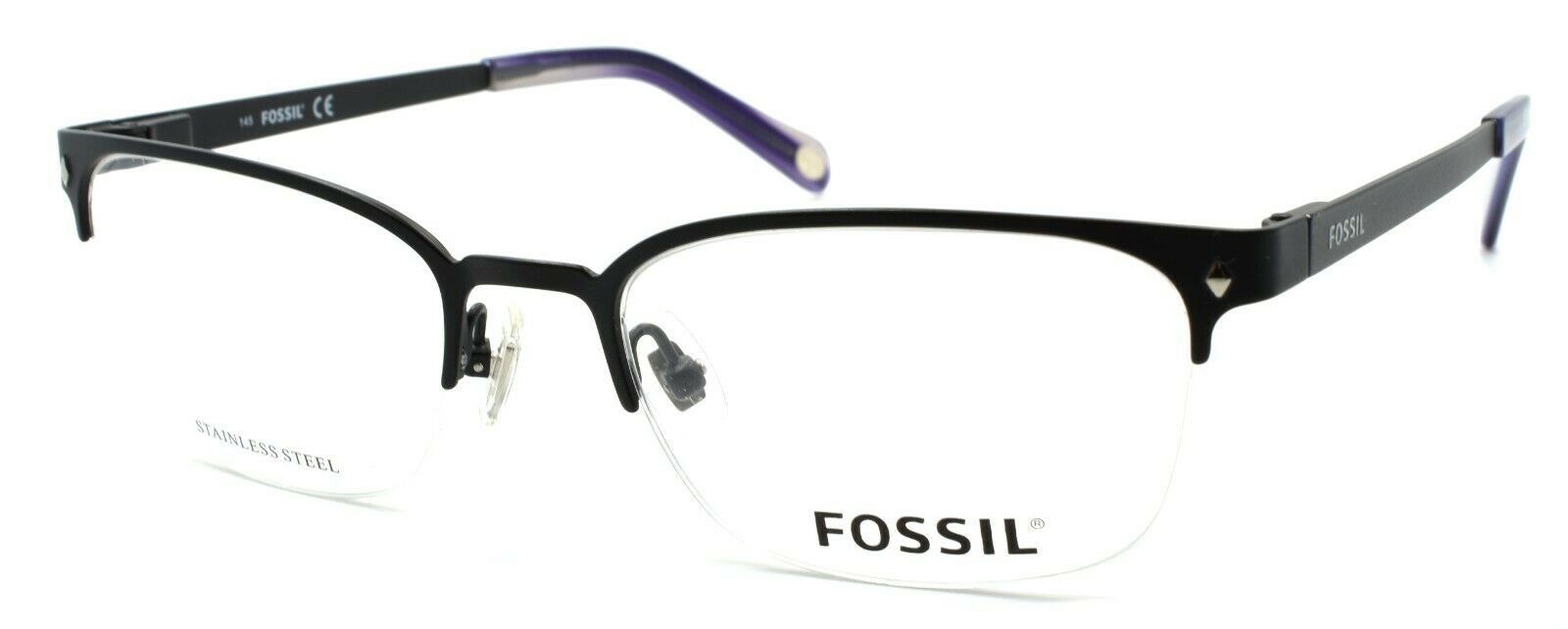 1-Fossil Will 0RX1 Men's Eyeglasses Frames Half-rim 52-19-145 Matte Black-716737556764-IKSpecs