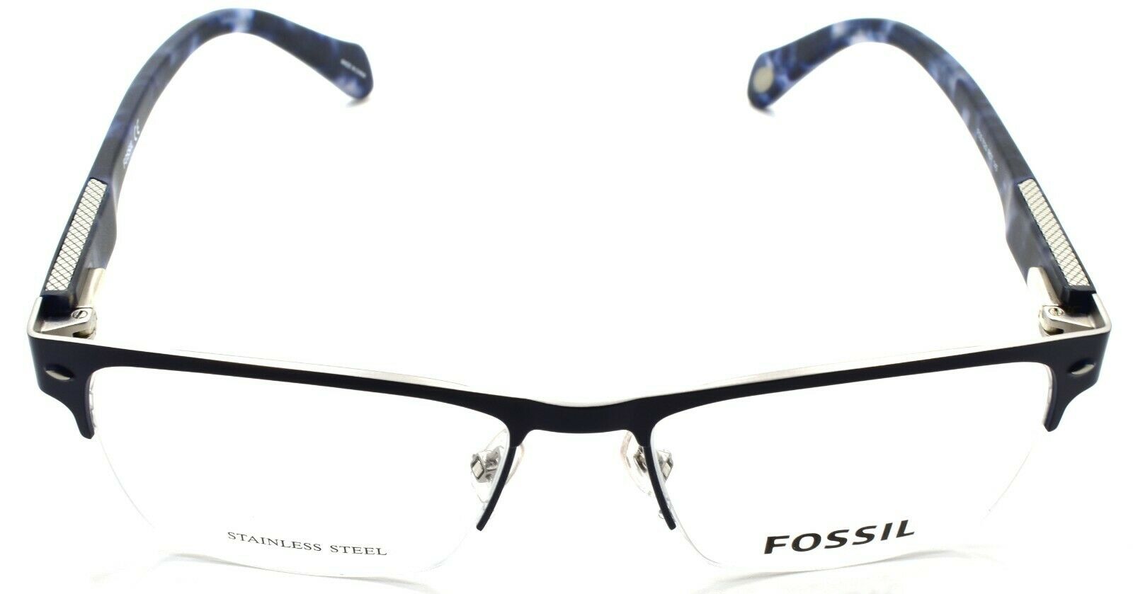 4-Fossil FOS 7020 RCT Men's Eyeglasses Frames Half-rim 53-17-145 Matte Blue-716736029009-IKSpecs