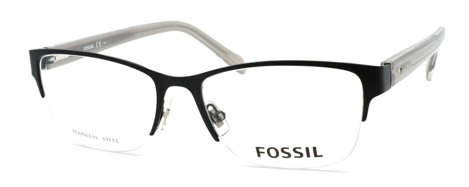 1-Fossil FOS 6045 HI8 Women's Eyeglasses Frames Half-rim 51-16-140 Matte Black-716737681497-IKSpecs