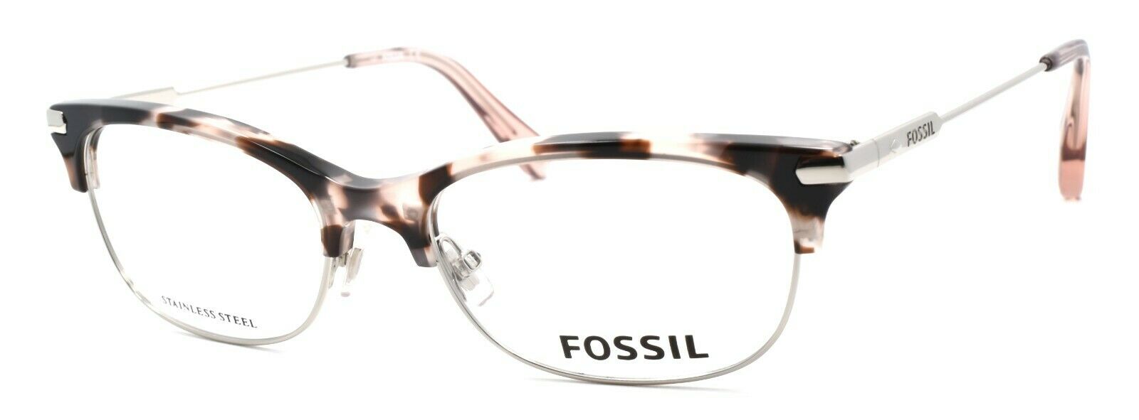 1-Fossil FOS 6055 OIN Women's Eyeglasses Frames 52-17-145 Palladium Blush Tortoise-716737796382-IKSpecs