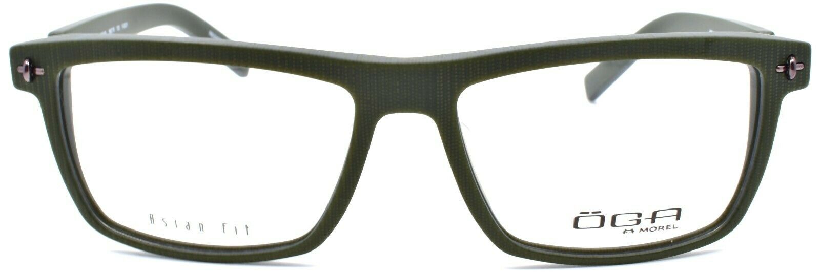 2-OGA by Morel 2954S VG031 Men's Eyeglasses Frames Asian Fit 56-16-130 Olive-3604770890273-IKSpecs