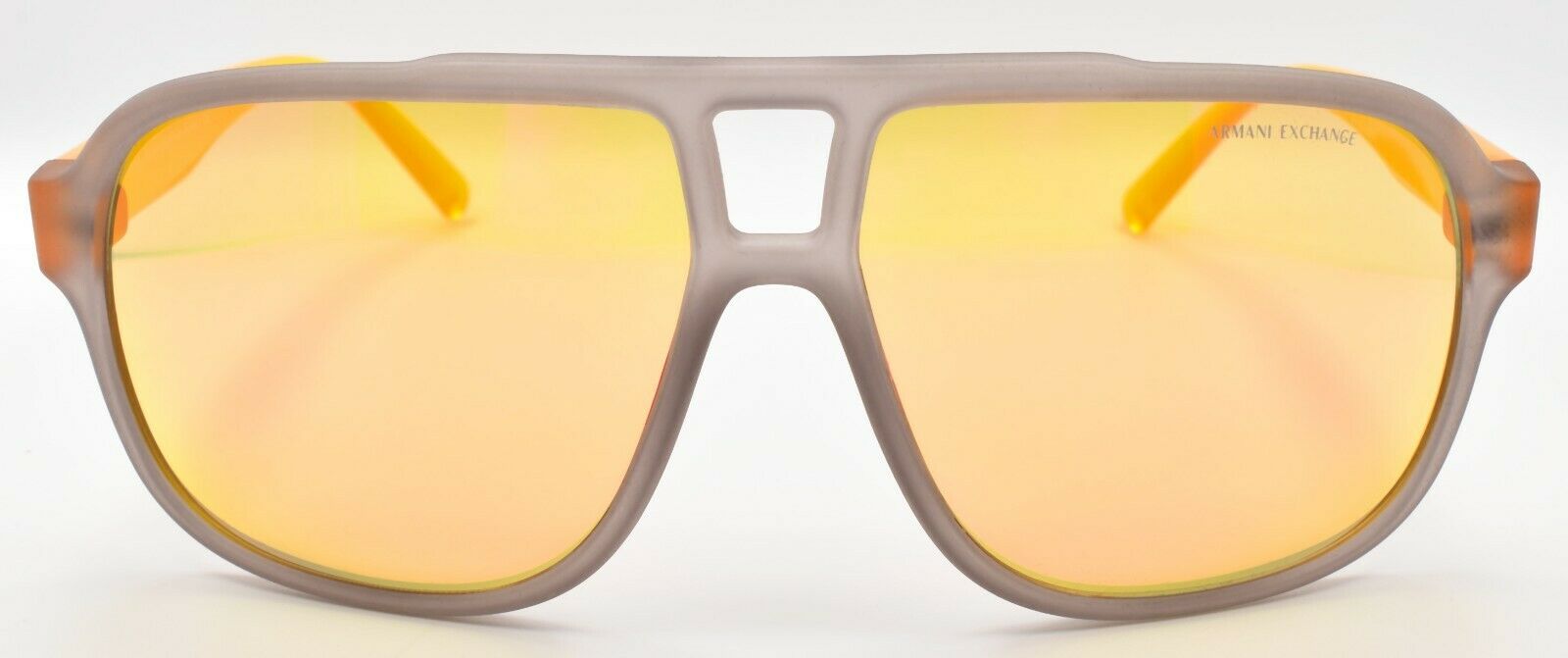 2-Armani Exchange AX4104S 8238F6 Aviator Sunglasses Matte Grey / Orange Red Mirror-7895653201583-IKSpecs