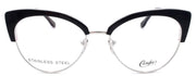 2-Candies CA0172 001 Women's Eyeglasses Frames Cat Eye 51-16-140 Black / Silver-889214071484-IKSpecs