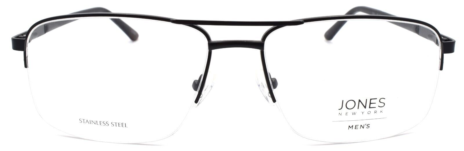 2-Jones New York JNY J361 Men's Eyeglasses Frames Half-rim 60-17-145 Black-751286331134-IKSpecs