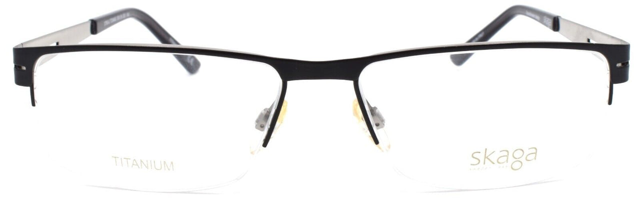 2-Skaga 3750-U Tomas 501 Men's Glasses Frames Half Rim TITANIUM 55-16-140 Black-IKSpecs