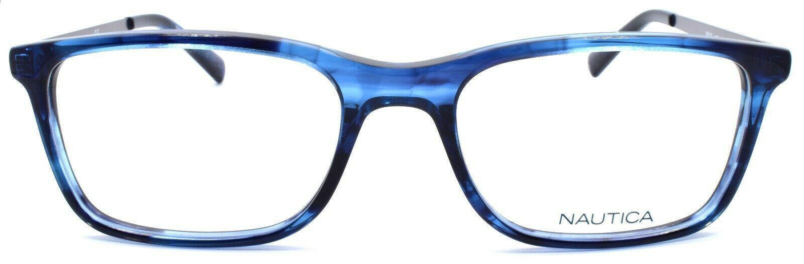2-Nautica N8153 445 Men's Eyeglasses Frames 56-19-140 Blue Havana-688940463231-IKSpecs