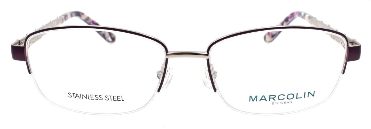 Marcolin MA5015 079 Women's Eyeglasses Frames Half Rim 54-16-140 Matte Lilac