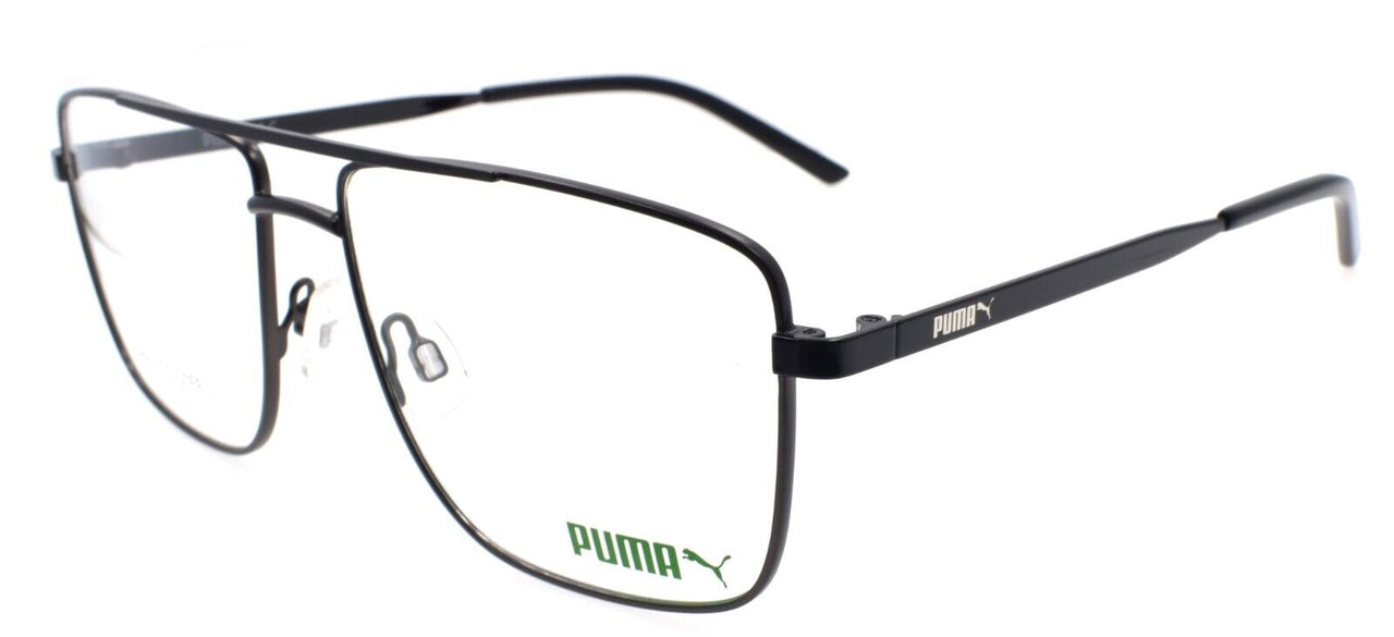 PUMA PU0216O 001 Men's Eyeglasses Frames Aviator 58-16-145 Ruthenium / Black