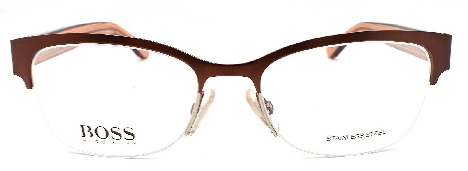 2-BOSS by Hugo Boss 0718 IIT Women's Eyeglasses Frames 51-17-140 Red Brown / Pink-762753651037-IKSpecs