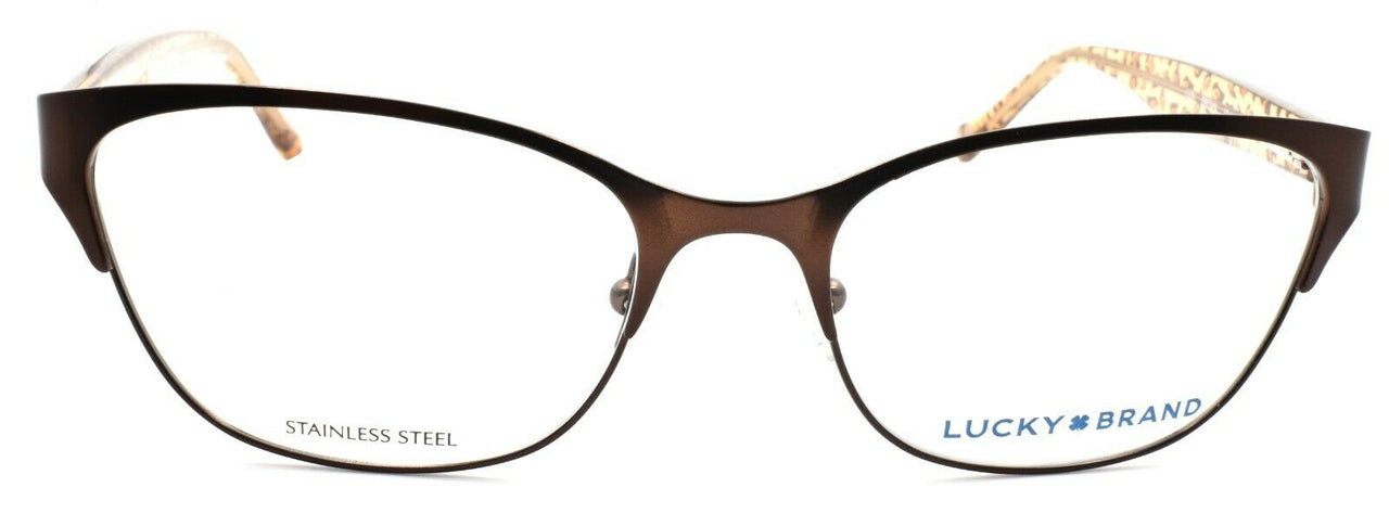 2-LUCKY BRAND L505 Women's Eyeglasses Frames Cat-eye 52-17-140 Brown-751286288230-IKSpecs