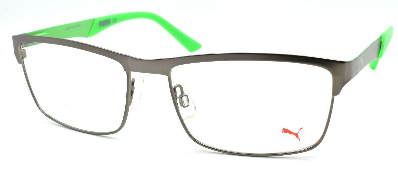 1-PUMA PE0011O 008 Men's Eyeglasses Frames 56-17-140 Ruthenium / Green-889652034478-IKSpecs