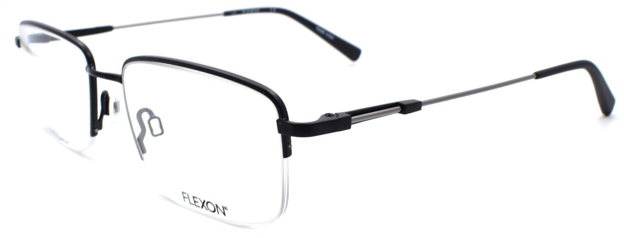 1-Flexon H6003 001 Men's Eyeglasses Half-rim 52-18-140 Black Flexible Titanium-883900204828-IKSpecs