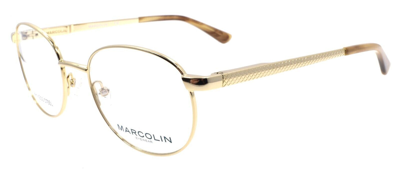 Marcolin MA3001 032 Men's Eyeglasses Frames Round 50-19-140 Pale Gold