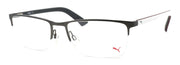1-PUMA PU0028O 007 Men's Eyeglasses Frames Half-rim 56-18-140 Ruthenium / White-889652002583-IKSpecs