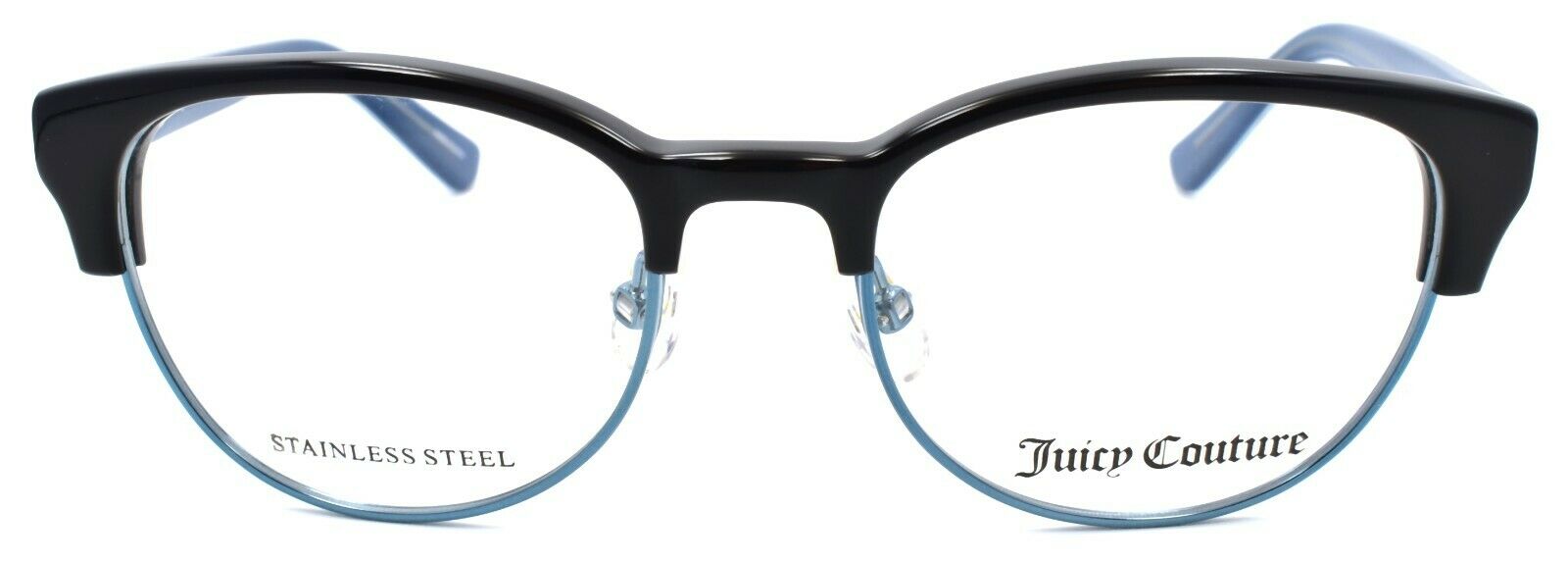 2-Juicy Couture JU928 ETJ Girls Eyeglasses Frames 45-16-120 Black / Teal w/ Hearts-762753165688-IKSpecs