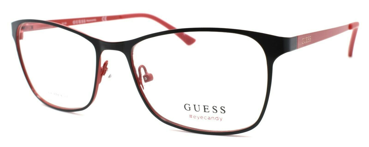 1-GUESS GU3012 005 Eye Candy Women's Eyeglasses Frame 53-16-135 Black / Red + CASE-664689840113-IKSpecs