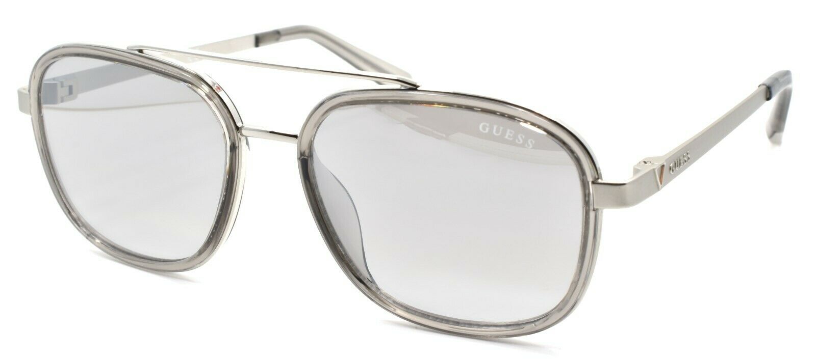 1-GUESS GU6950 20C Men's Sunglasses Aviator 54-17-145 Silver Gray Mirrored + CASE-889214045973-IKSpecs