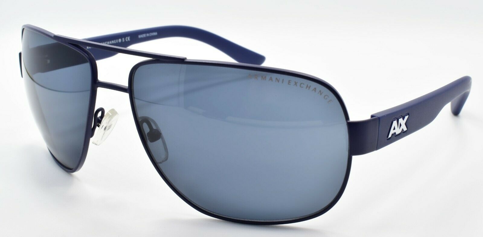1-Armani Exchange AX2012S 606487 Men's Aviator Sunglasses 62-14-125 Satin Blue-8053672283488-IKSpecs