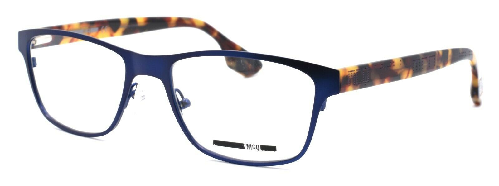 1-McQ Alexander McQueen MQ0050O 004 Unisex Eyeglasses 53-18-150 Blue / Havana-889652032870-IKSpecs