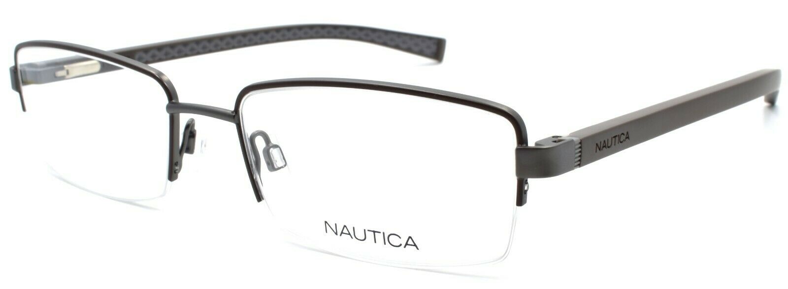 1-Nautica N7309 210 Men's Eyeglasses Frames Half-rim 54-18-140 Matte Brown-688940464108-IKSpecs