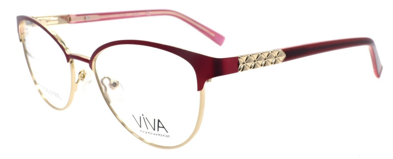 Viva by Marcolin VV4519 070 Women's Eyeglasses Cat Eye 52-16-135 Matte Bordeaux