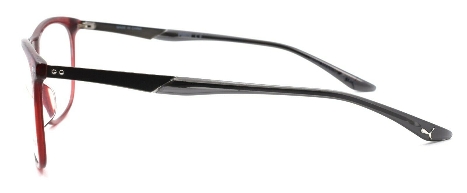 3-PUMA PU0095OA 003 Unisex Eyeglasses Frames 55-17-145 Burgundy / Ruthenium + CASE-889652029733-IKSpecs
