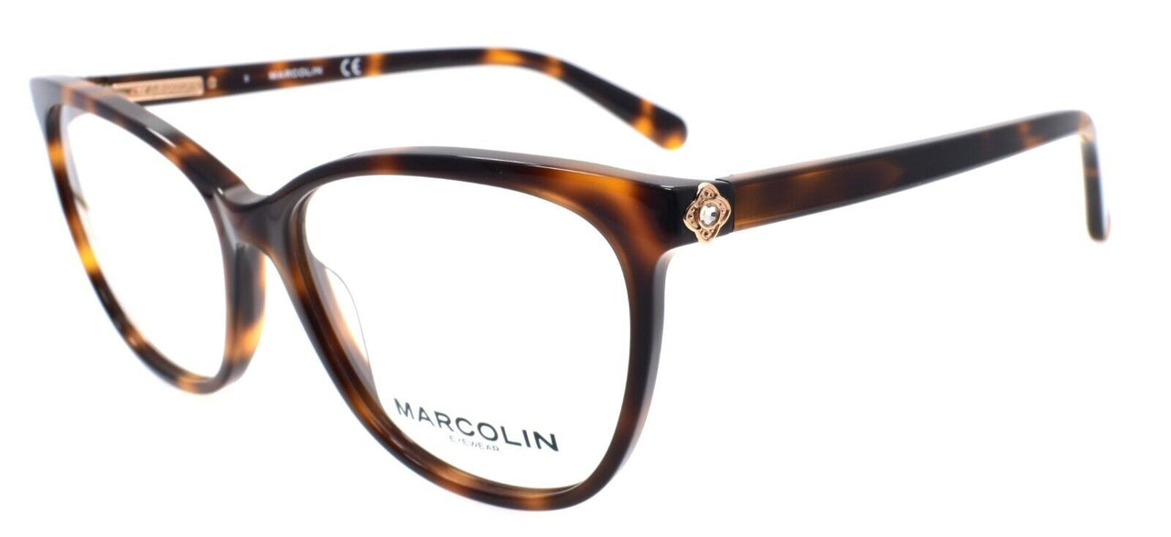 Marcolin MA5028 053 Women's Eyeglasses Frames Cat Eye 56-15-140 Blonde Havana
