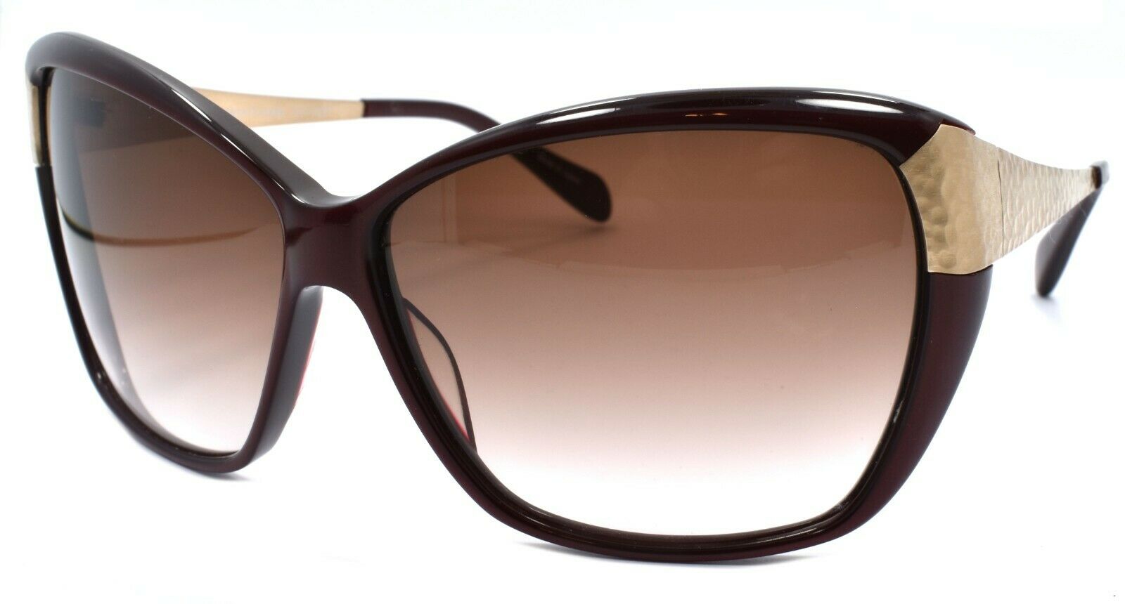 1-Oliver Peoples Skyla ROC Women's Sunglasses Cat Eye Burgundy & Gold / Brown-Does not apply-IKSpecs