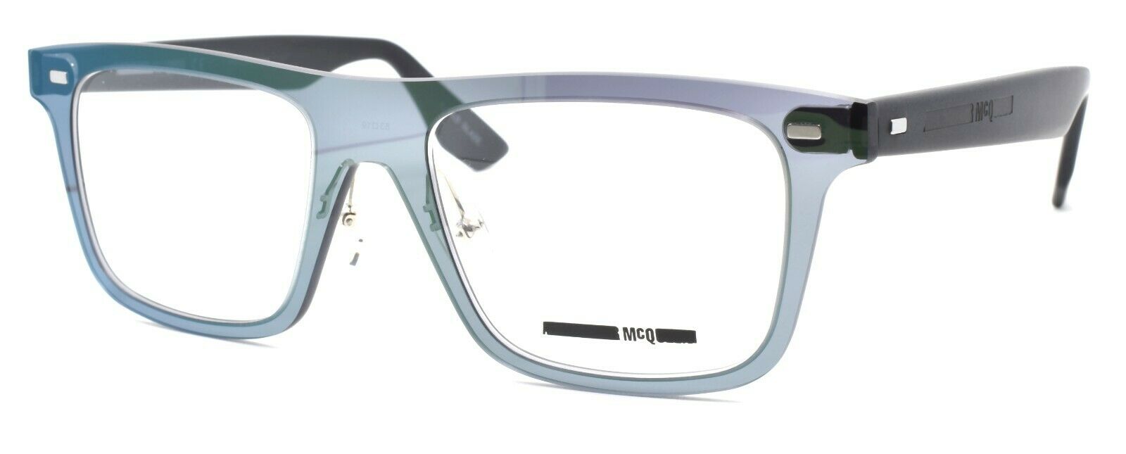 1-McQ Alexander McQueen MQ0024O 002 Unisex Eyeglasses 53-19-145 Green Mirrored-889652010687-IKSpecs