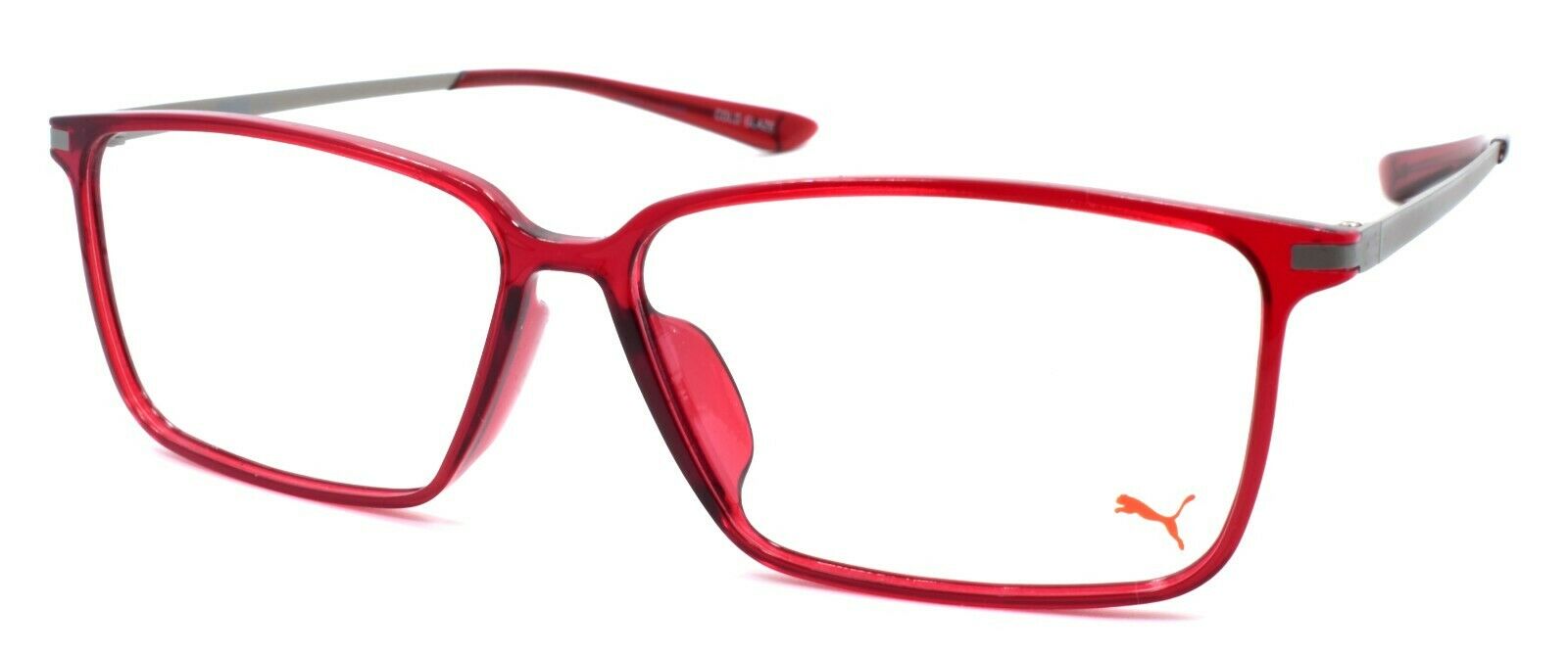 1-PUMA PU0114OA 004 Eyeglasses Frames 58-13-145 Burgundy Red / Silver-889652063676-IKSpecs