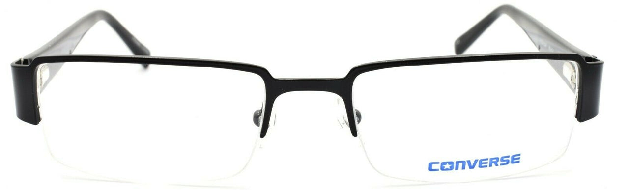 2-CONVERSE Slide Film Men's Eyeglasses Frames Half-rim SMALL 50-18-135 Black +CASE-751286227451-IKSpecs