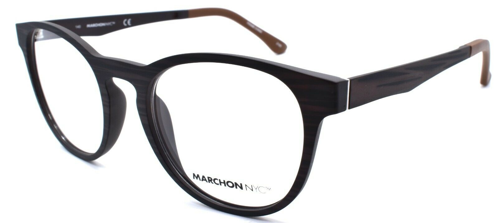 4-Marchon M-1502 210 Eyeglasses Frames 50-19-140 Matte Brown + 2 Magnetic Clip Ons-886895484367-IKSpecs