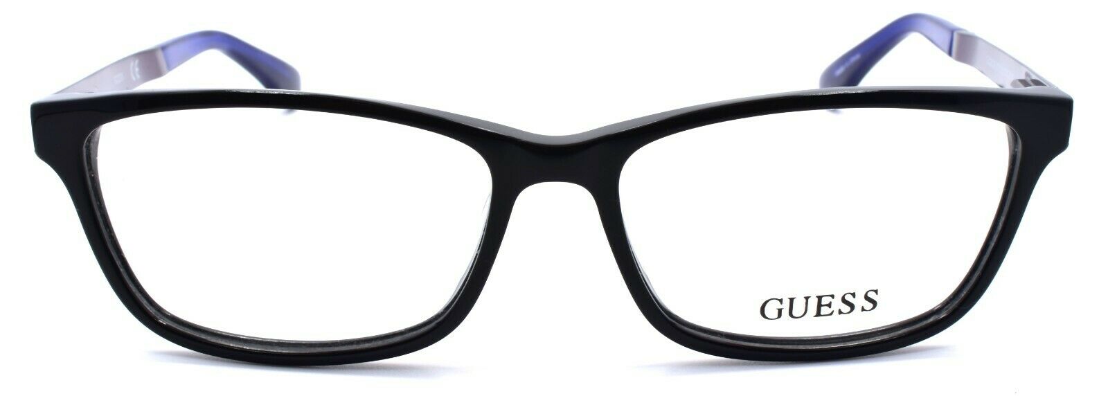 2-GUESS GU2628 001 Women's Eyeglasses Frames 55-15-140 Black / Blue-664689871872-IKSpecs
