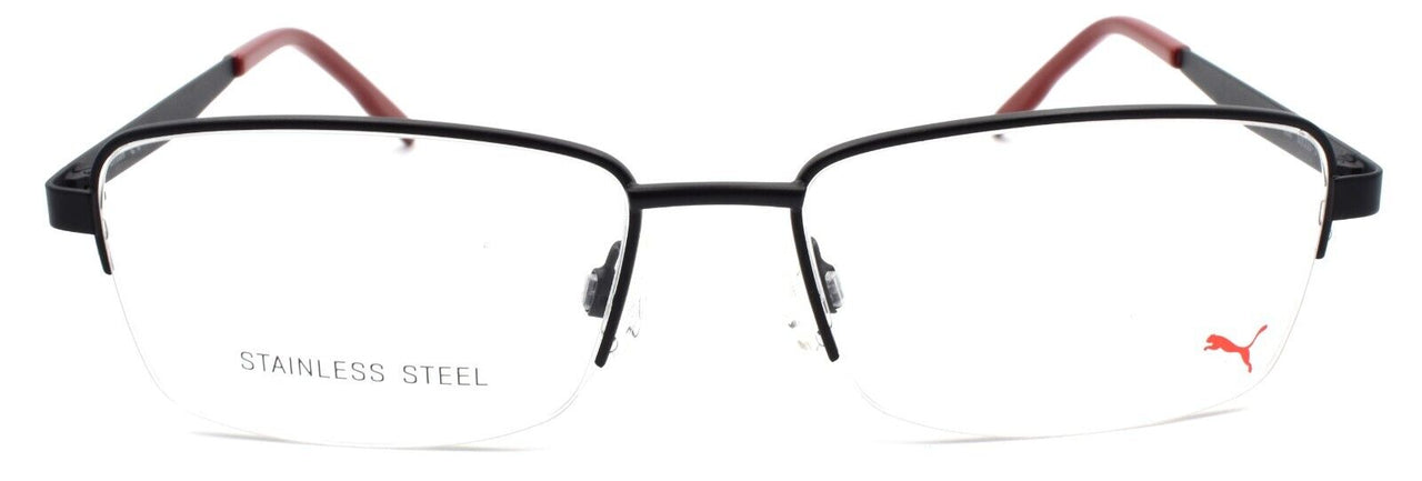 2-PUMA PE0144O 002 Men's Eyeglasses Frames Half-Rim 53-16-140 Black-889652290911-IKSpecs
