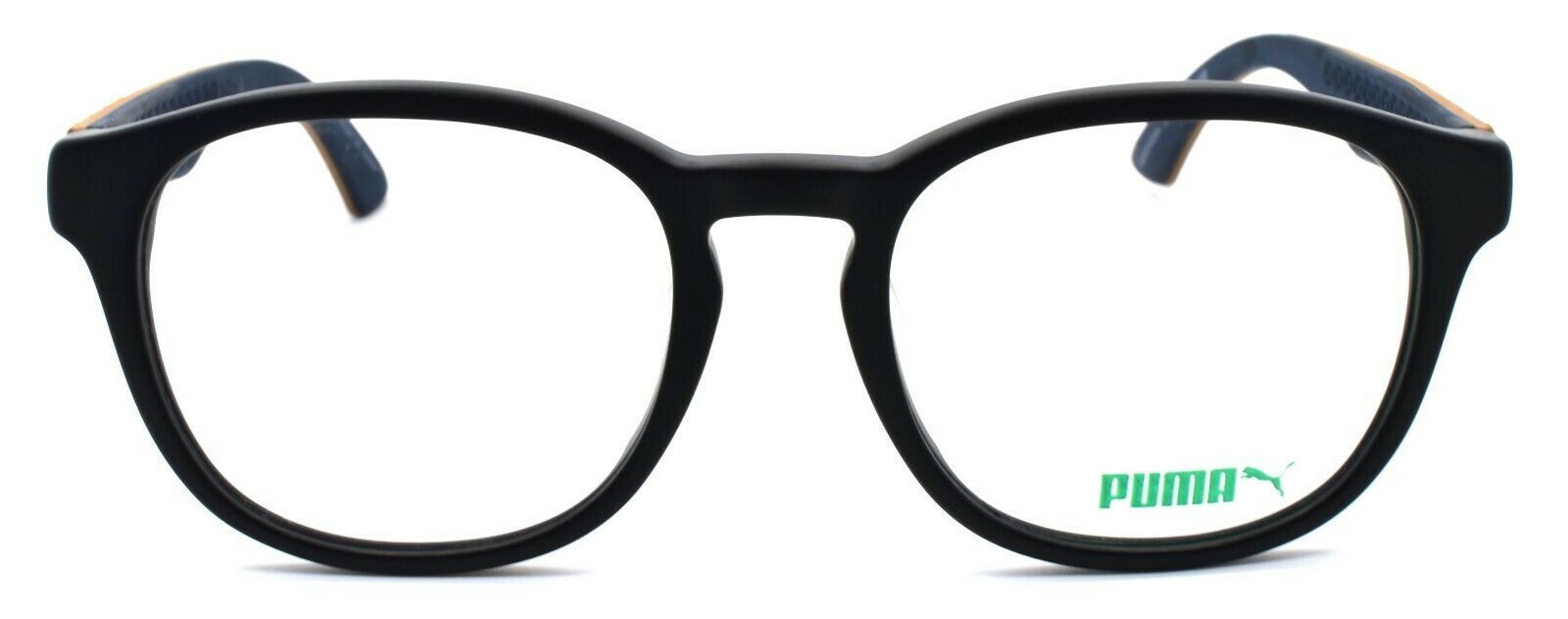 2-PUMA PU0043OA 007 Unisex Eyeglasses Frames 53-20-140 Black & Brown w/ Suede-889652015224-IKSpecs