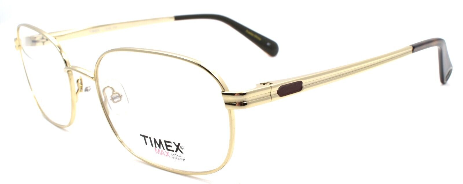 1-Timex 3:43 PM Men's Eyeglasses Frames Titanium Large 58-18-150 Gold-715317116961-IKSpecs