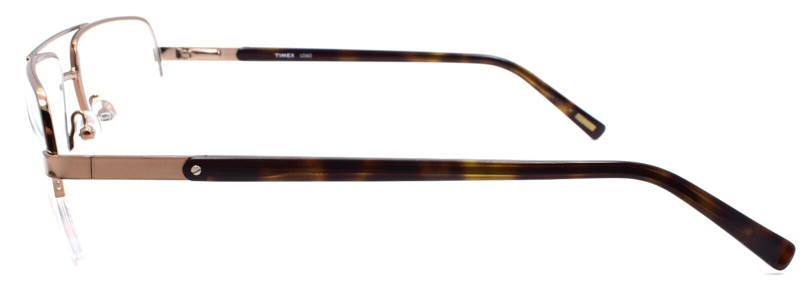 3-Timex L060 PM Men's Eyeglasses Frames Aviator Half-rim LARGE 57-19-150 Brown-715317054386-IKSpecs