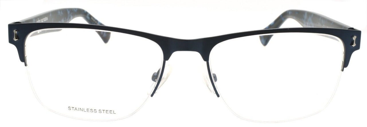 2-John Varvatos V181 Men's Eyeglasses Frames Half-rim 54-17-145 Navy Japan-751286343168-IKSpecs