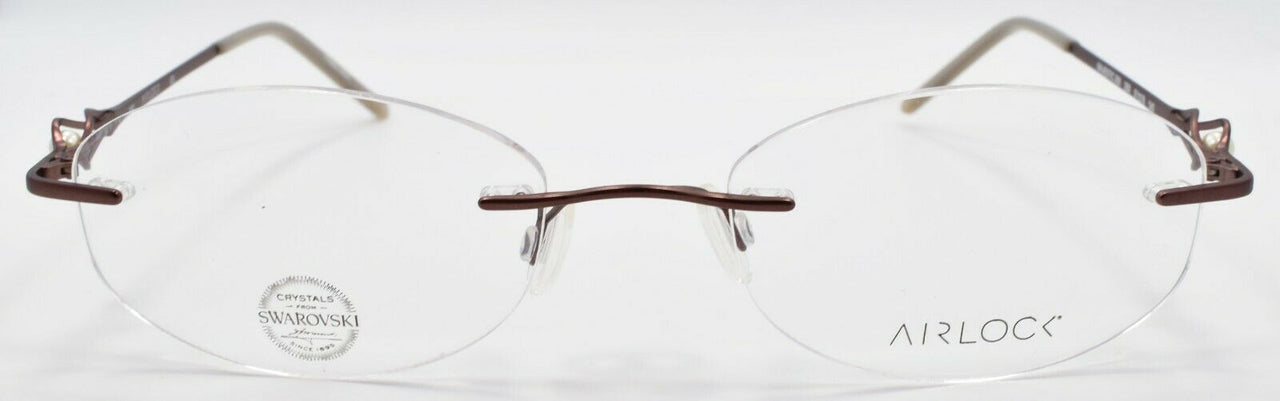 Airlock Majestic 200 250 Women's Glasses Rimless Titanium 51-18-140 Taupe Brown