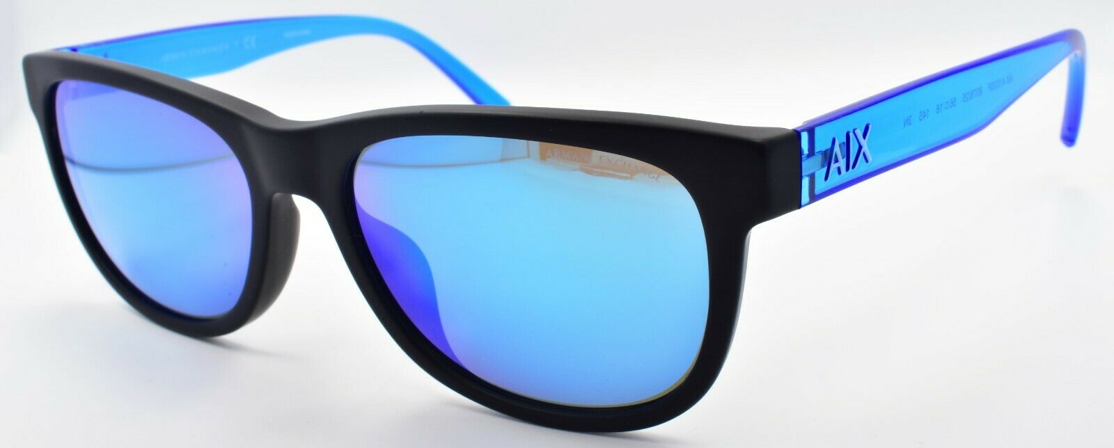 1-Armani Exchange AX4103SF 807825 Sunglasses Matte Black / Mirror Blue-8056597294072-IKSpecs