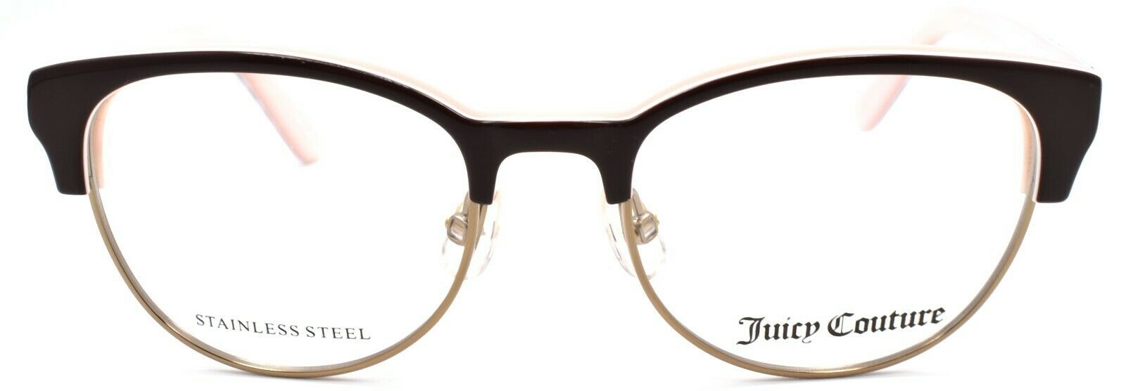 2-Juicy Couture JU928 DQ2 Girls Eyeglasses Frames 45-16-120 Brown / Pink w/ Hearts-762753163905-IKSpecs