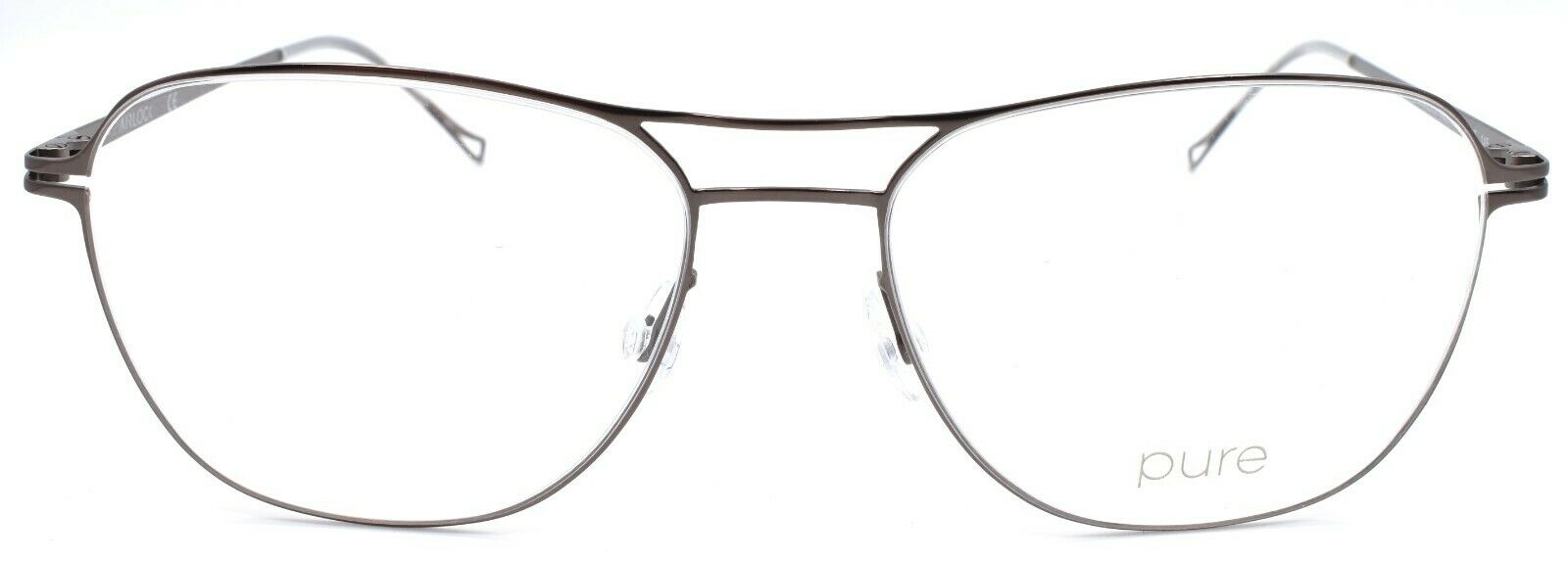 2-Marchon Airlock 4002 035 Men's Glasses Frames Pilot Titanium 55-17-145 Gunmetal-886895451062-IKSpecs