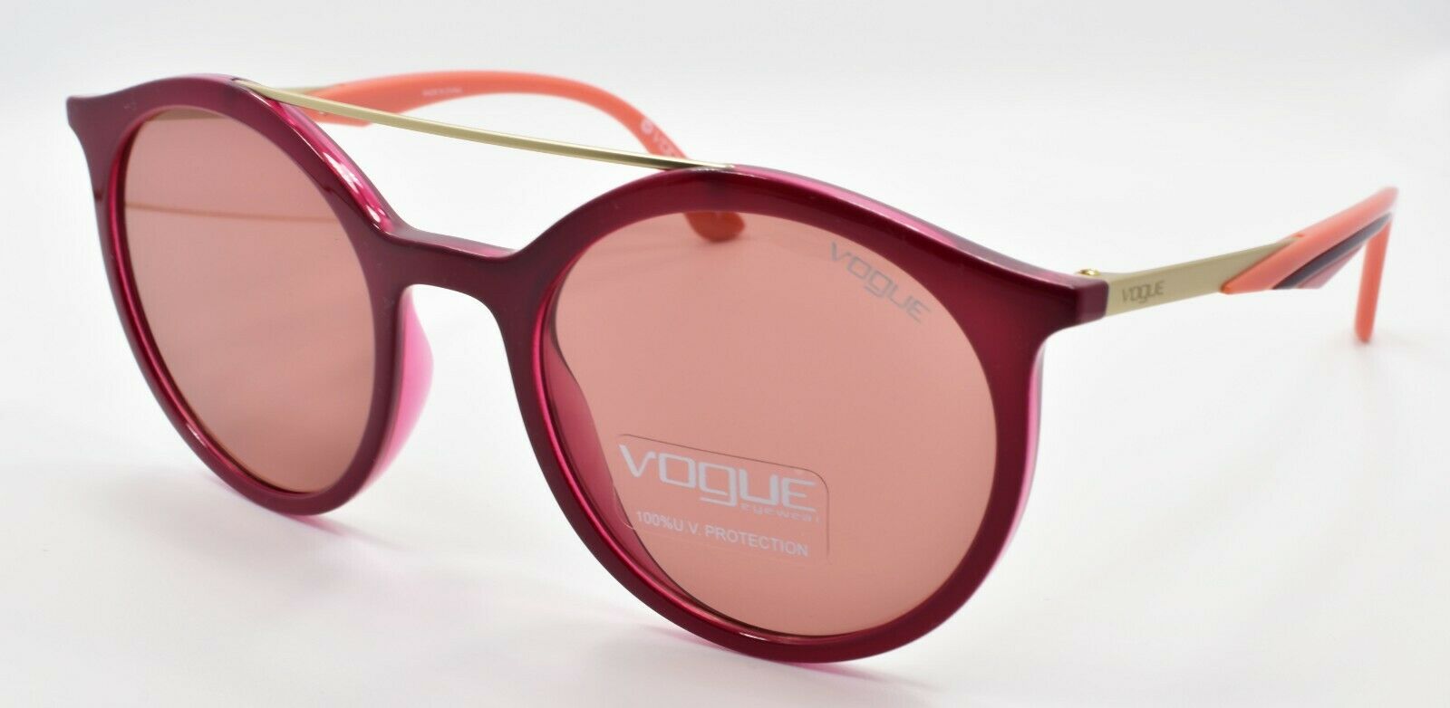 1-Vogue VO5242S 288275 Women's Sunglasses Round Bordeaux / Cyclamen 50-20-140-8053672968507-IKSpecs