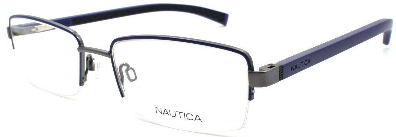 1-Nautica N7309 420 Men's Eyeglasses Frames Half-rim 54-18-140 Matte Navy-688940464115-IKSpecs