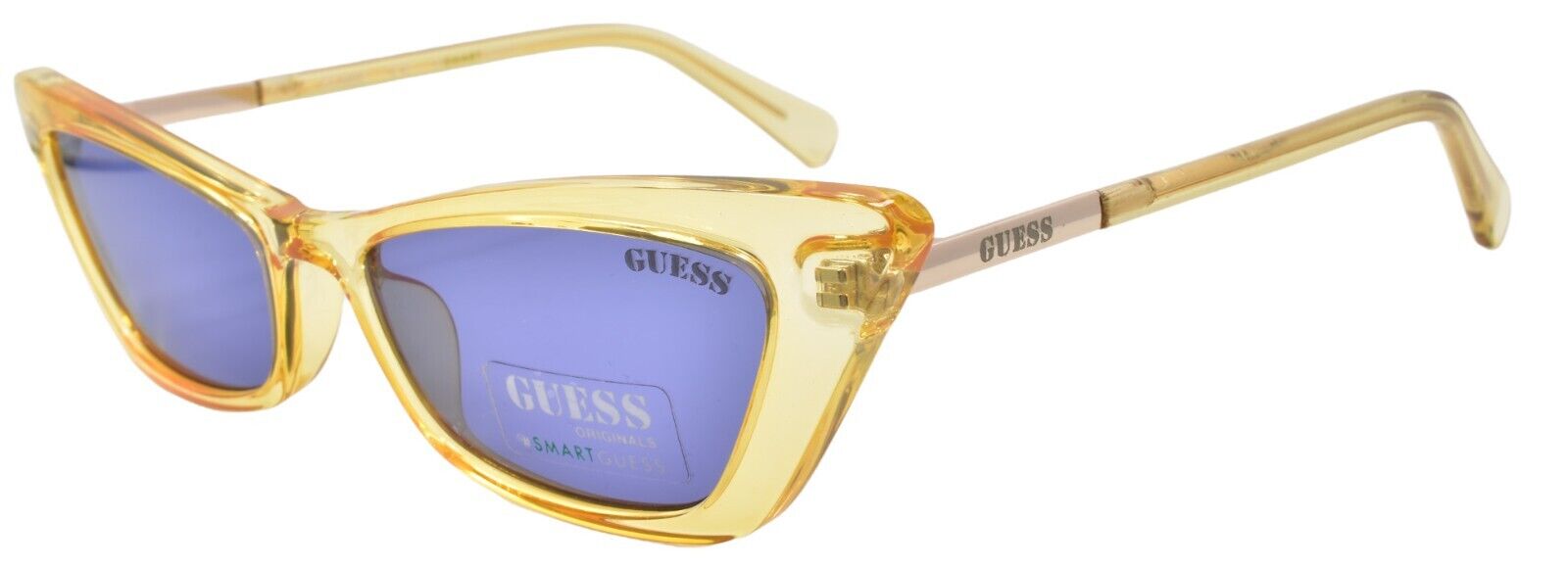 1-GUESS GU8229 41V Women's Sunglasses Cat-eye 53-16-140 Yellow Crystal / Blue-889214282019-IKSpecs